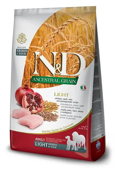 Farmina N&D Dog Ancestral Light Medium Maxi 12Kg, dog food