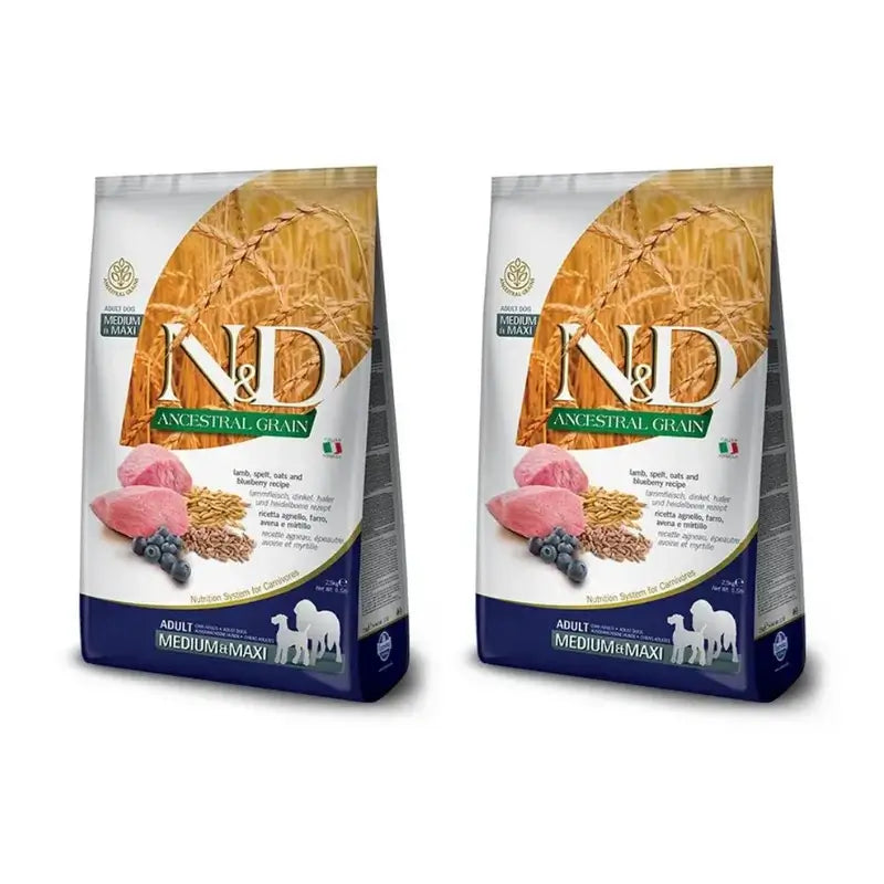 Farmina N&D Dog Ancestral Medium Maxi Lamb 12Kg, Dog Food, Pack Of 2