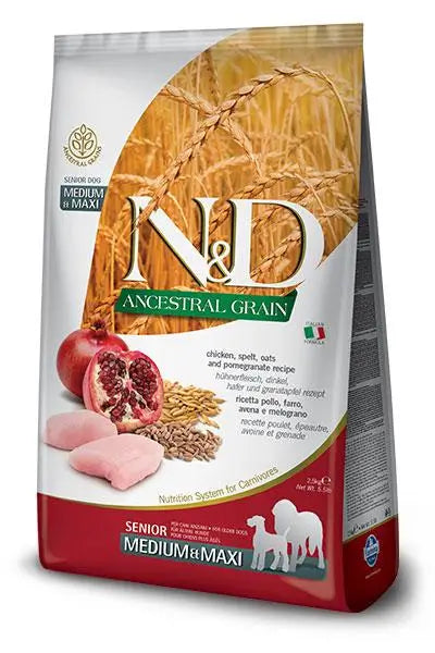 Farmina N&D Dog Ancestral Senior Medium Maxi 12Kg, dog food