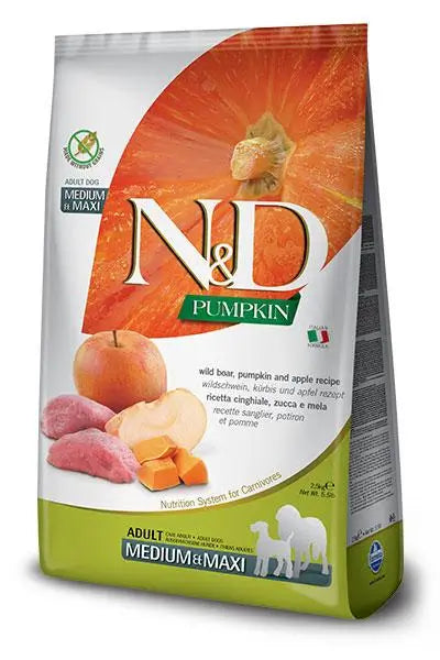 Farmina N&D Dog Calabaza Medium Maxi Jabali 12Kg, dog food