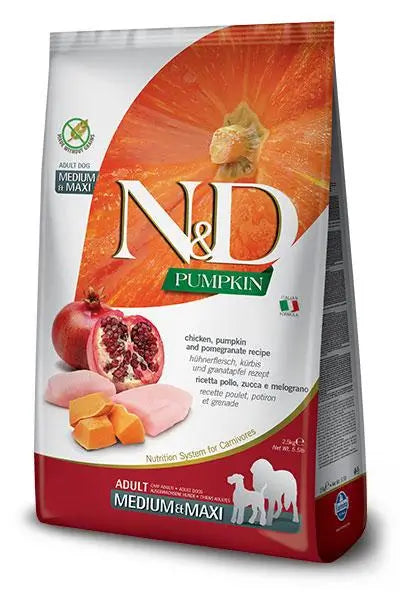 Farmina N&D Dog Pumpkin Medium Maxi Chicken 12kg, dog food for dogs