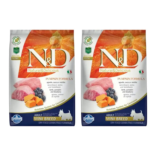Farmina N&D Dog Pumpkin Mini Lamb 7Kg, Dog Food, Pack Of 2