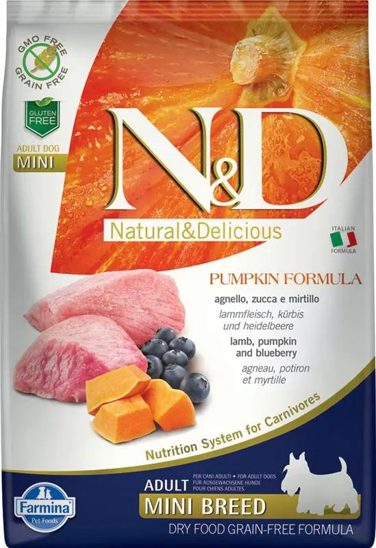 Farmina N&D Dog Pumpkin Mini Lamb 7Kg, dog food for dogs