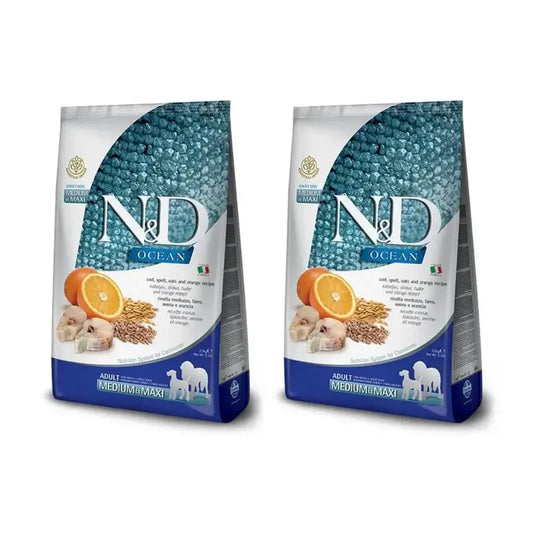 Farmina N&D Dog Ocean Low Grain Medium Maxi Cod 12Kg, Dog Food, Pack Of 2