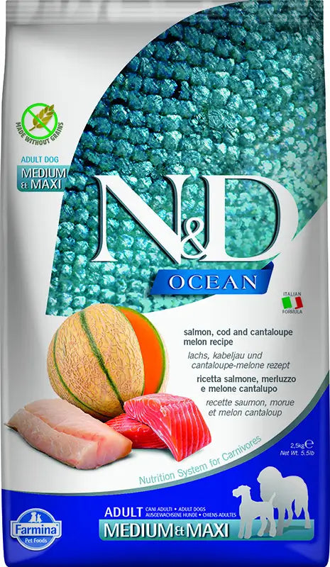 Farmina N&D Dog Ocean Ocean Salmon Codfish Medium Maxi 2,5Kg, dog food