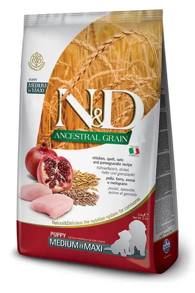 Farmina N&D Dog Puppy Puppy Ancestral Medium Maxi Chicken 2,5Kg, dog food for puppies