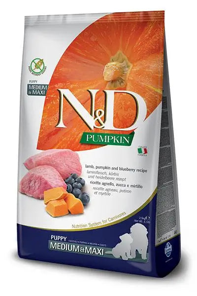 Farmina N&D Dog Puppy Pumpkin Medium Pumpkin Maxi Lamb 12Kg, dog food for puppies