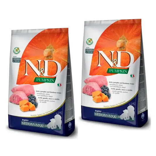 Farmina N&D Dog Puppy Pumpkin Medium Pumpkin Maxi Lamb puppy food, Pack 2 x 12Kg