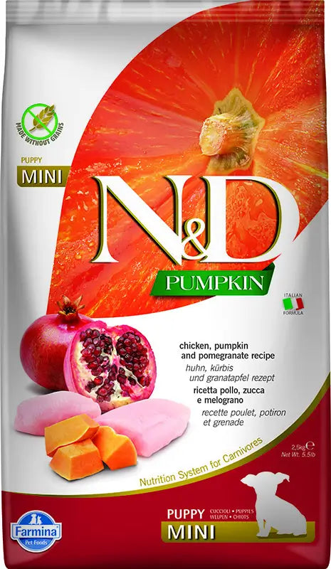 Farmina N&D Dog Puppy Pumpkin Mini Chicken 2,5Kg, dog food for puppies
