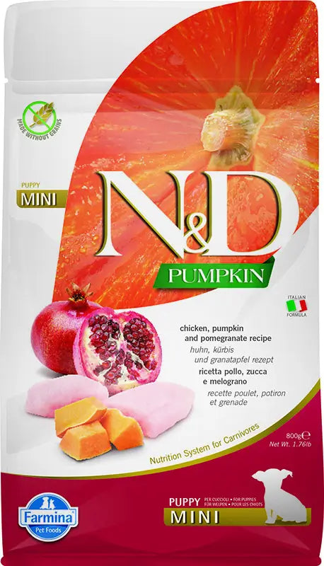 Farmina N&D Dog Puppy Pumpkin Mini Chicken 800Gr, dog food for puppies