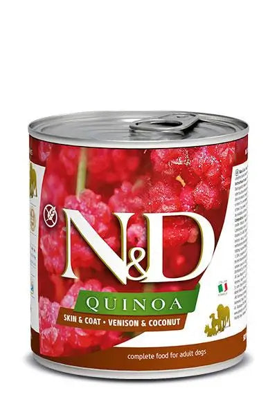 Farmina N&D Dog Quinoa Skin Coat Deer 6X285Gr Box, wet dog food