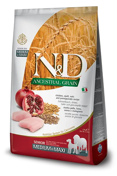 Farmina N&D Dog Senior Ancestral Medium Maxi Chicken 2,5Kg, dog food