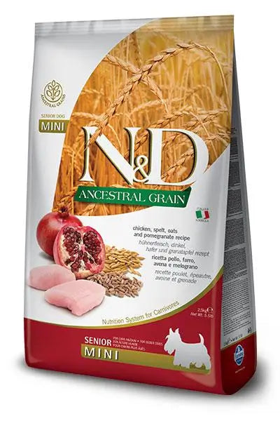 Farmina N&D Dog Senior Ancestral Mini Chicken 2,5Kg, dog food