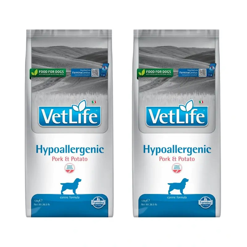 Farmina Vet Life Dog Hypoallergenic Pork Adult 12Kg, Dog Food, Pack Of 2