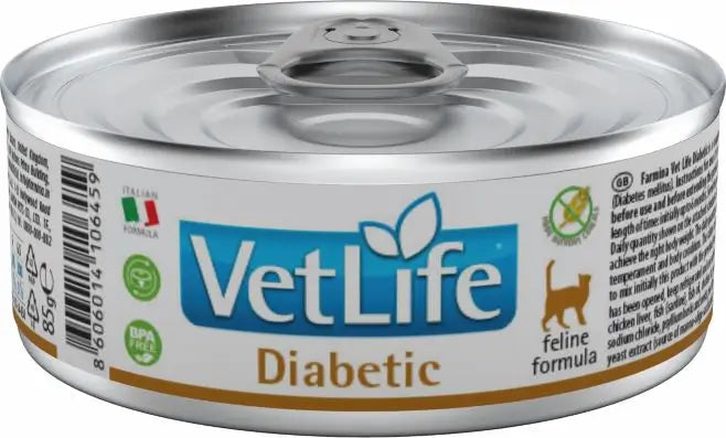 Farmina Vet Life Natural Diet Cat Diabetic 12X85Gr, wet food for cats