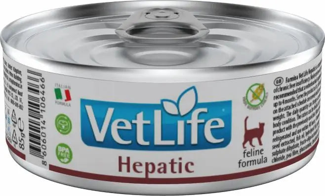 Farmina Vet Life Natural Diet Cat Hepatic 12X85Gr, wet food for cats