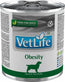 Farmina Vet Life Natural Diet Dog Obesity 6X300Gr, wet food for dogs