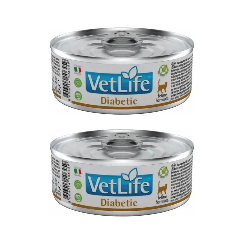 Farmina Vet Natural Diet Cat Diabetic 12X85Gr, Wet Cat Food, Pack Of 2