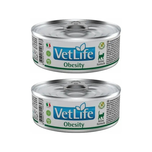 Farmina Vet Natural Diet Cat Obesity 12X85Gr, Wet Cat Food, Pack Of 2