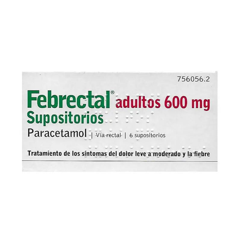 Febrectal Adult 600 mg, 6 Suppositories