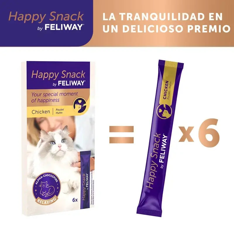 Feliway Happy Snack, paquet de 2 x 6 bâtonnets