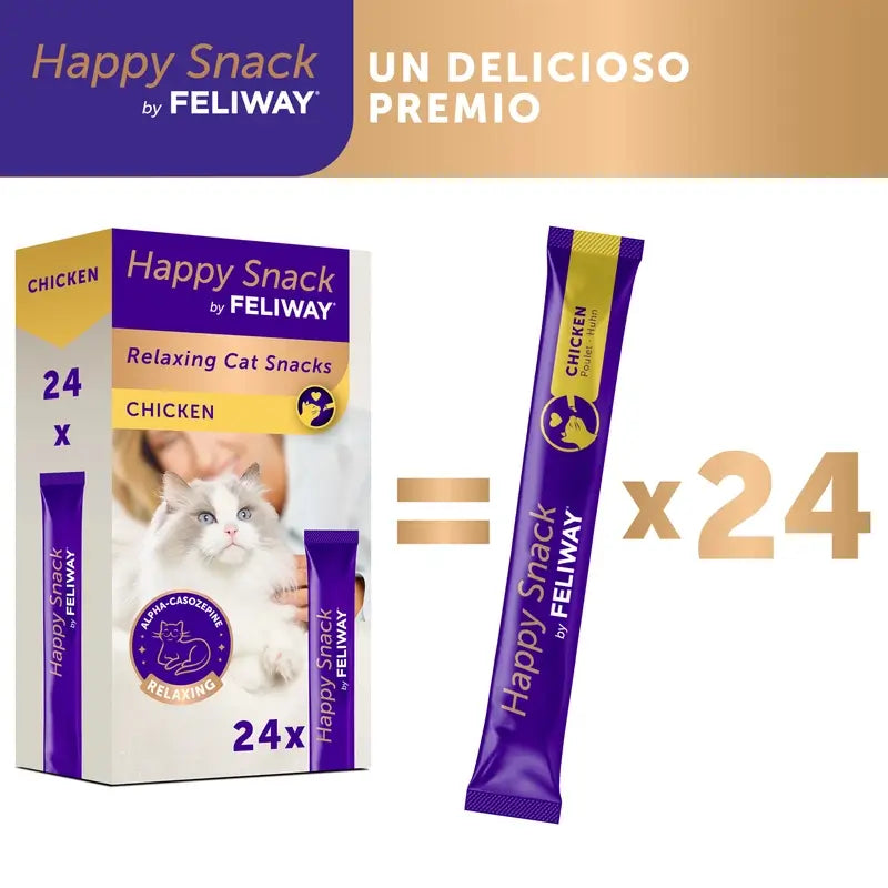 Feliway Happy Snack Saveur Poulet, 24 sachets