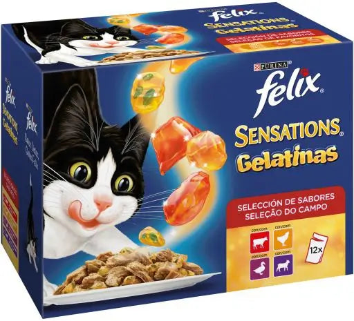 Felix Feline Adult Adult Sensations Meat Gelatines 12X85Gr, wet cat food