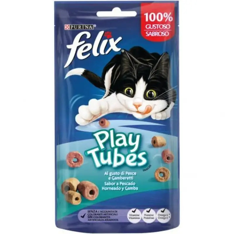 Felix Feline Play Tubes Fish & Prawns 8X50Gr