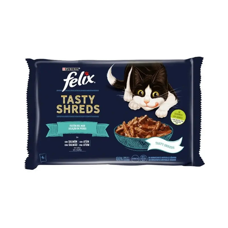 Felix Tasty Shreds Poisson en sauce 4 x 12 x 80 g