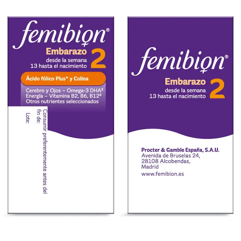 Femibion 2 Grossesse avec Acide Folique et Vitamines, 2X28 comprimés