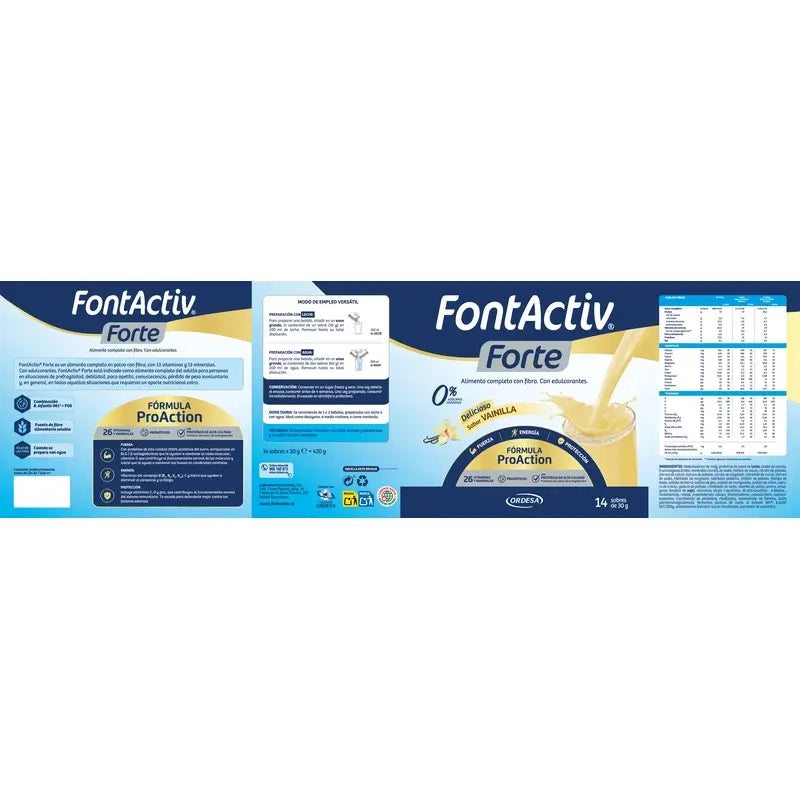 FontActiv Forte Vanilla Pack 3 x 14 x 30 grammes