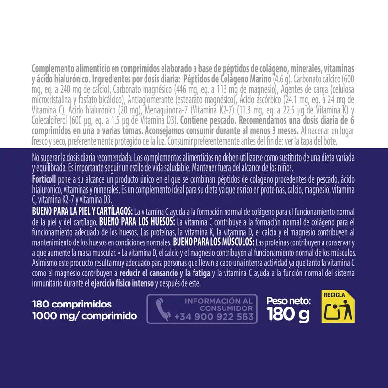Forticoll Marine Collagen 180 comprimés