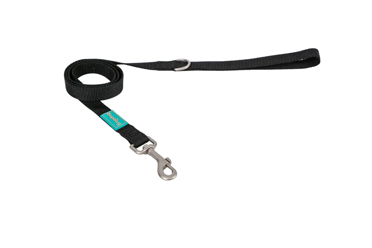 Laisse Freedog en nylon Basic noire, 15 mm, 120 cm