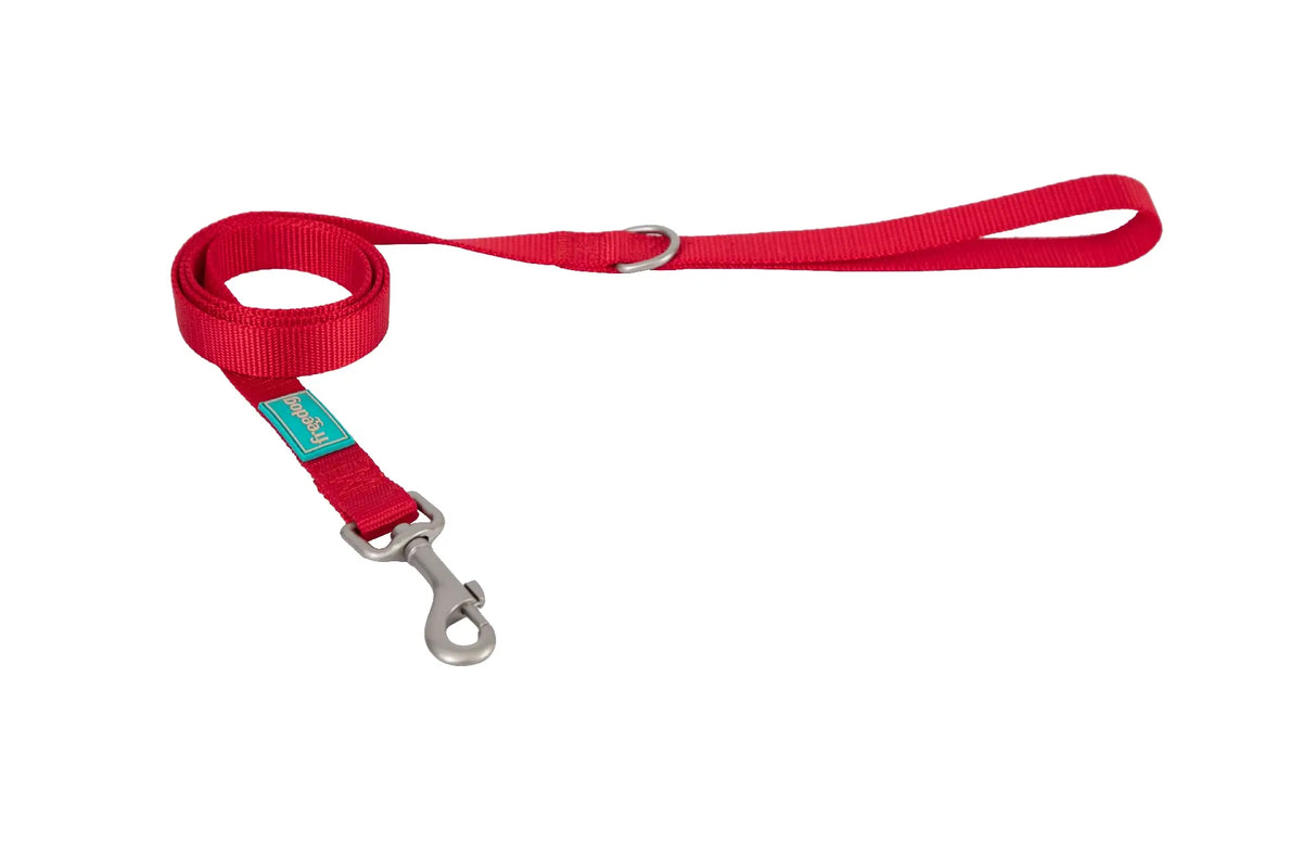 Laisse Freedog en nylon Basic rouge, 25 mm, 120 cm