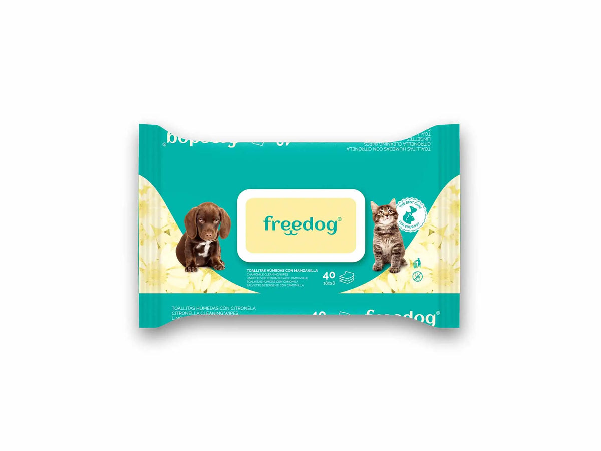 Freedog Lingettes hydratantes Camomille Gd 40 Ud 28 X 18Cm