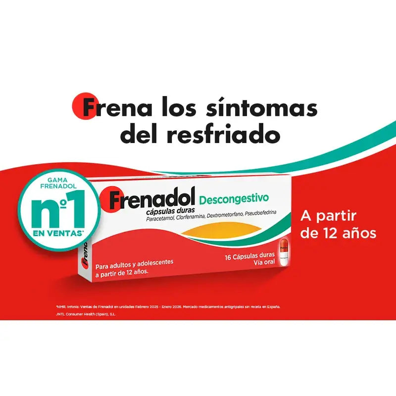 FRENADOL® Décongestionnant de la grippe, Voie orale, 16 gélules