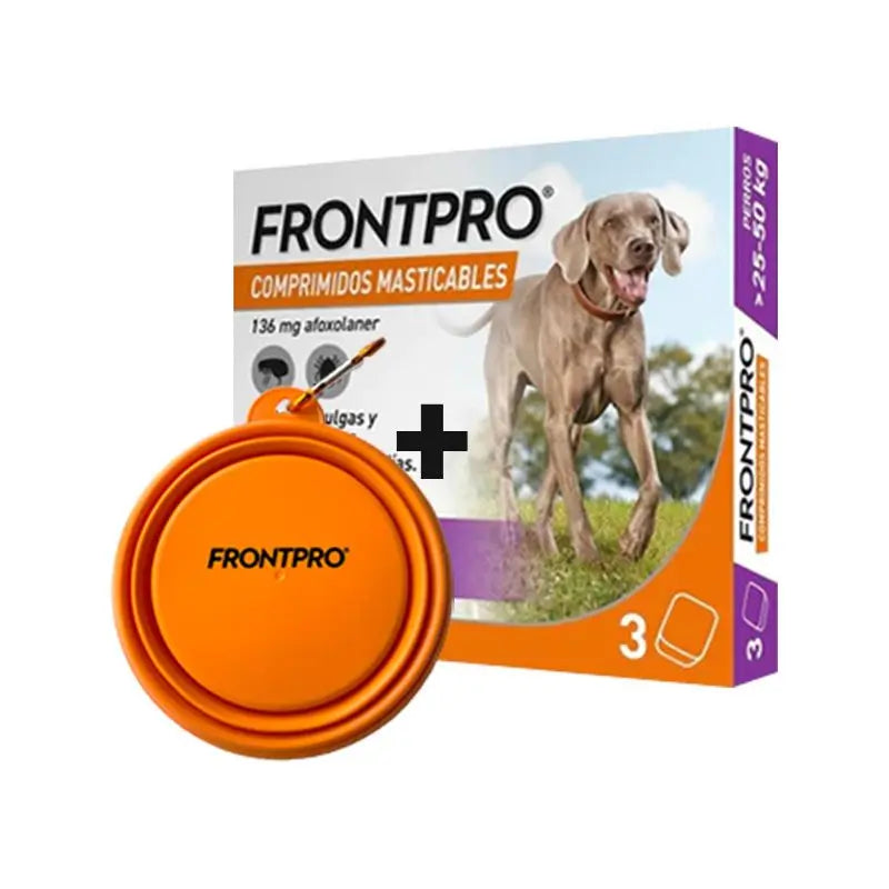 Frontpro Vermifuge Pour Chiens 25-50 Kg (Xl), 3 Comprimés à Croquer