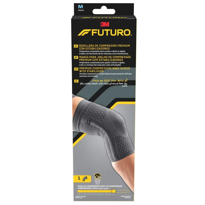 Futuro™ Premium Genouillère de compression avec stabilisateurs M (36,8 - 43,1 Cm), 1 unité