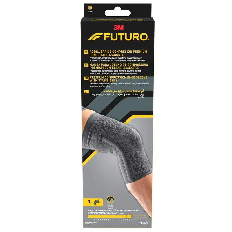 Futuro™ Premium Genouillère de compression avec stabilisateurs S (30.4 - 36.8 Cm), 1 pièce