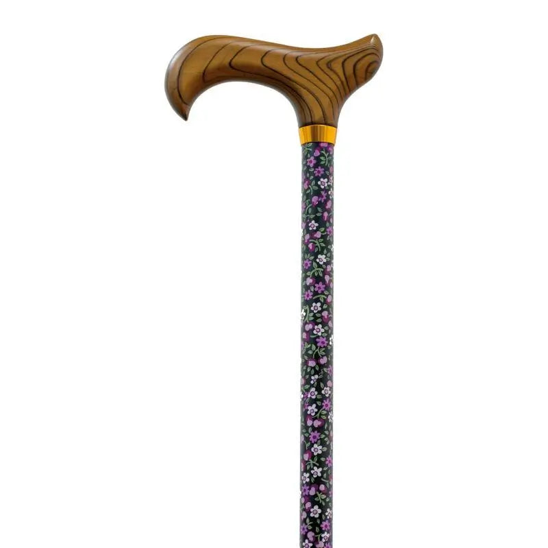 Garcia 1880 Stamped Aluminium Extendable Crutch Floral Patterns Blue