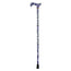 García 1880 Extendable Aluminium Crutch Stamped with Floral Patterns and Purple Background