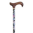Garcia 1880 Black Flower Stamped Aluminium Extendable Crutch
