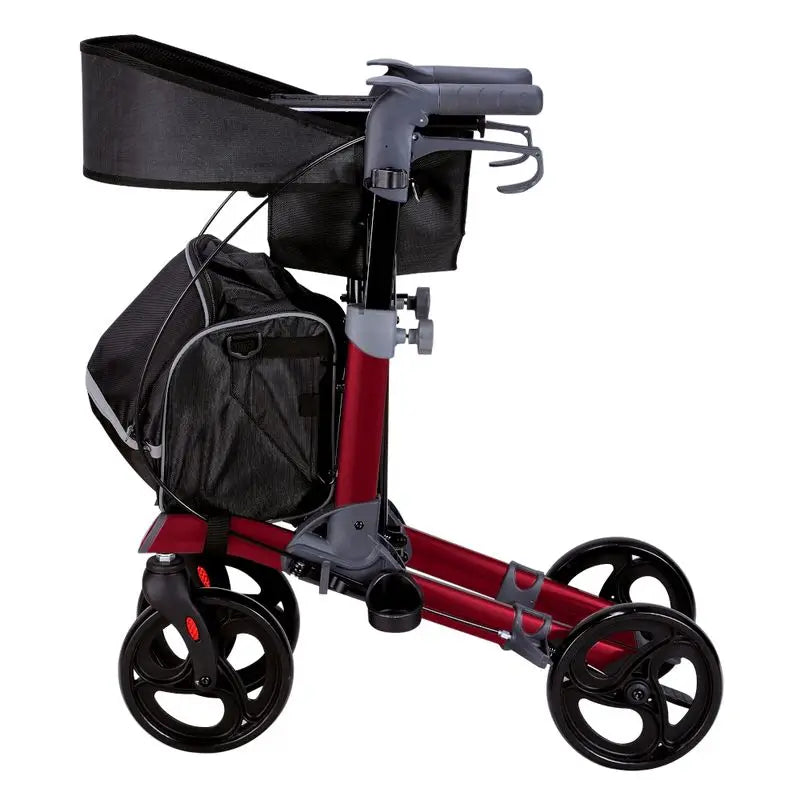 Garcia 1880 Rollator pliant en aluminium avec freins nouveau style (rouge)