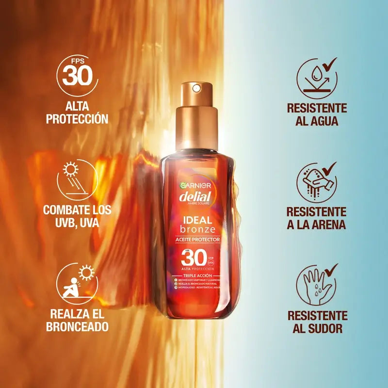 Garnier Delial Huile Bronzante Protectrice Spf 30 , 150 ml