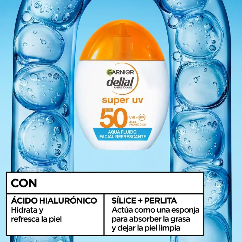 Garnier Delial Delial Water Refreshing Face Fluid Spf 50 Invisible, 40 ml