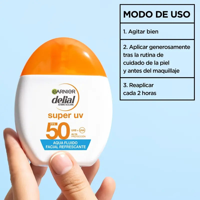 Garnier Delial Delial Water Refreshing Face Fluid Spf 50 Invisible, 40 ml
