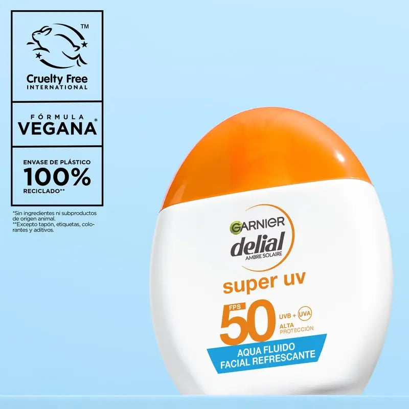 Garnier Delial Delial Water Refreshing Face Fluid Spf 50 Invisible, 40 ml