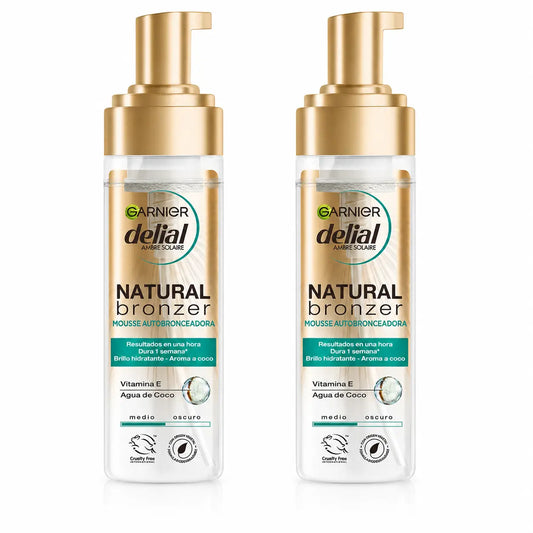 Garnier Delial Mousse Autobronzante à l'Eau de Coco Hydratante 200 Ml , pack 2
