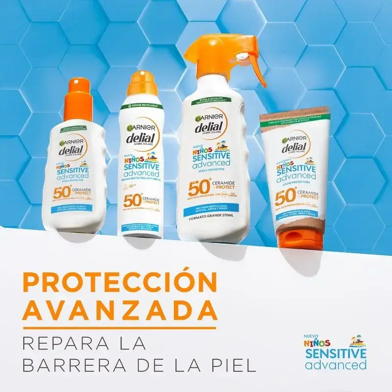 Garnier Delial Delial Crème solaire pour enfants Spf50 Pour peaux claires et sensibles. Pédiatrie, 270Ml