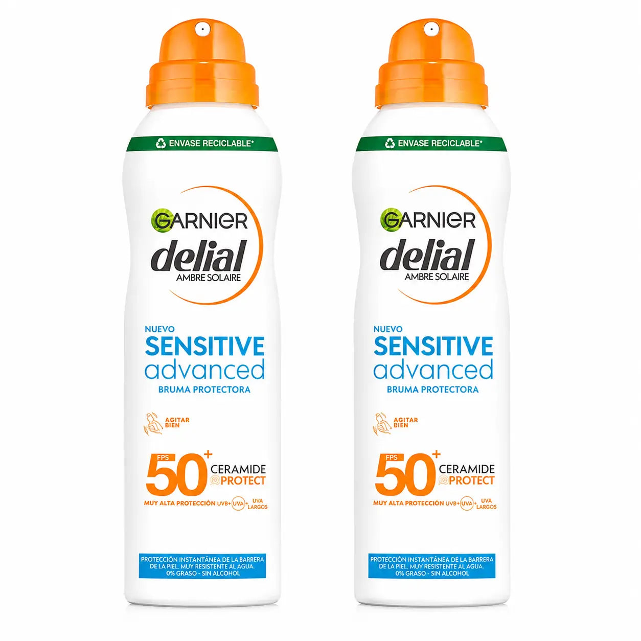 Garnier Delial Sensitive Advanced Ip50+ Mist For Sensitive, Fair and Sun Intolerant Skin. Pédiatrique, 150Ml , pack 2